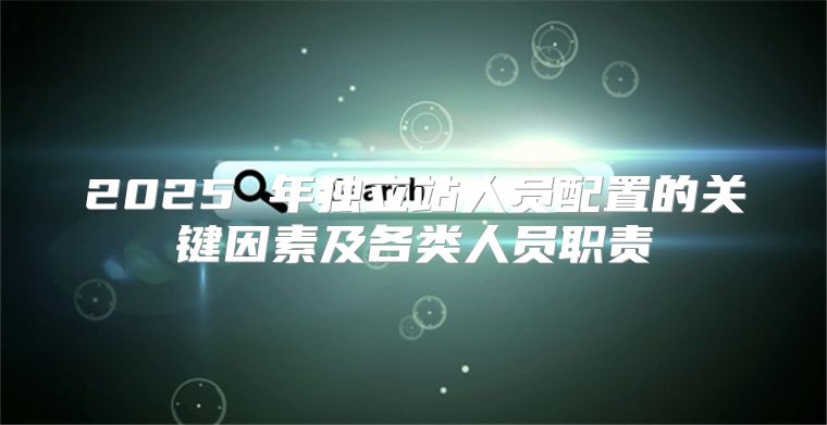 2025 年独立站人员配置的关键因素及各类人员职责