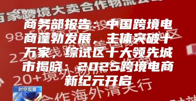 商务部报告：中国跨境电商蓬勃发展，主体突破十万家，综试区十大领先城市揭晓：2025跨境电商新纪元开启