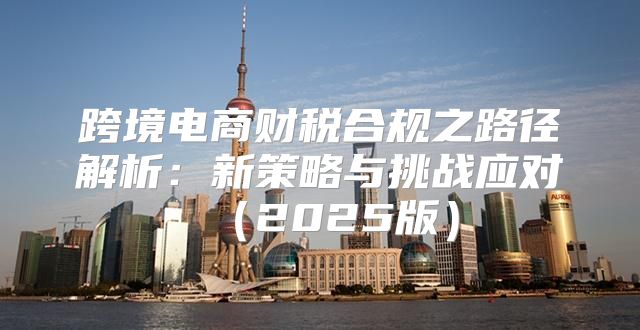 跨境电商财税合规之路径解析：新策略与挑战应对2025版