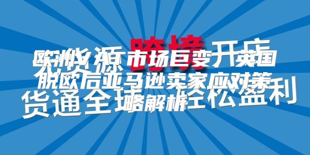 欧洲VAT市场巨变，英国脱欧后亚马逊卖家应对策略解析