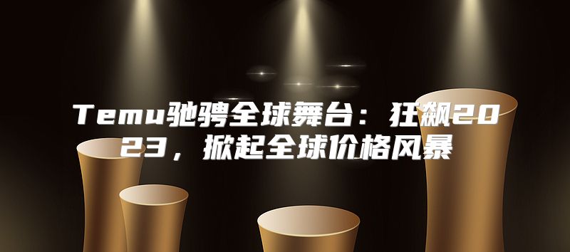 Temu驰骋全球舞台：狂飙2023，掀起全球价格风暴