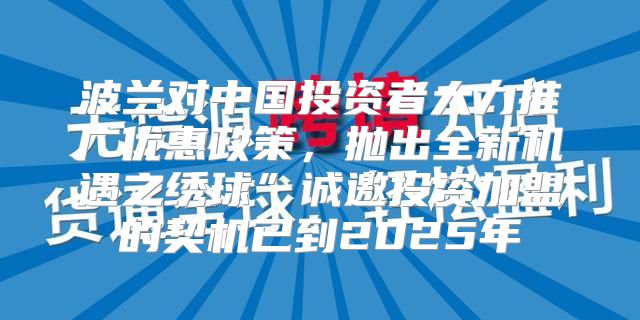 波兰对中国投资者大力推广优惠政策，抛出全新机遇之绣球”诚邀投资加盟的契机已到2025年