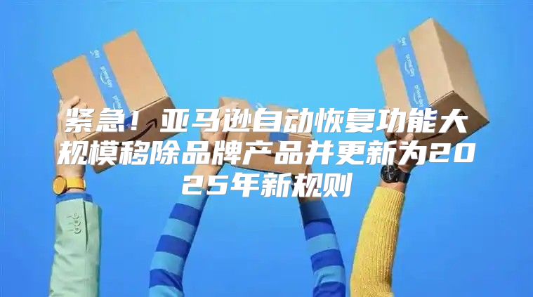 紧急！亚马逊自动恢复功能大规模移除品牌产品并更新为2025年新规则