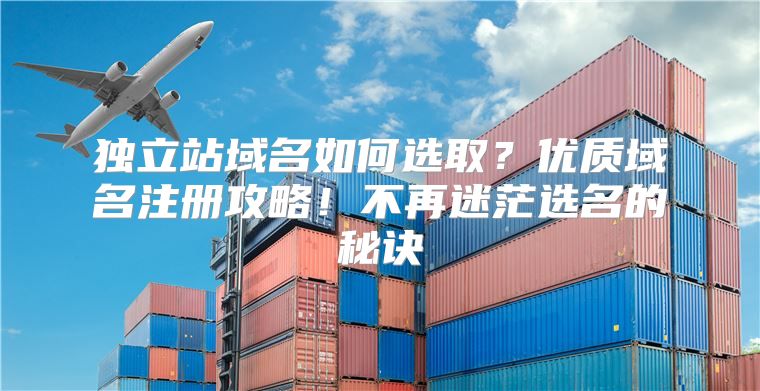 独立站域名如何选取？优质域名注册攻略！不再迷茫选名的秘诀