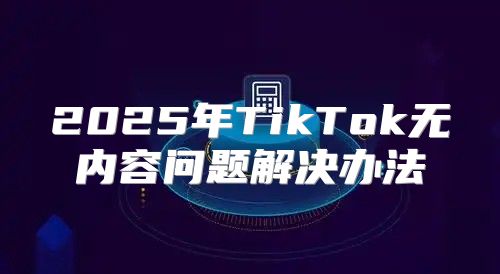 2025年TikTok无内容问题解决办法