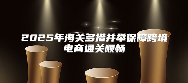 2025年海关多措并举保障跨境电商通关顺畅