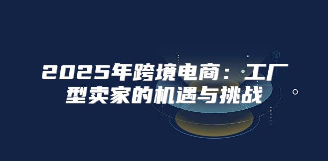 2025年跨境电商：工厂型卖家的机遇与挑战