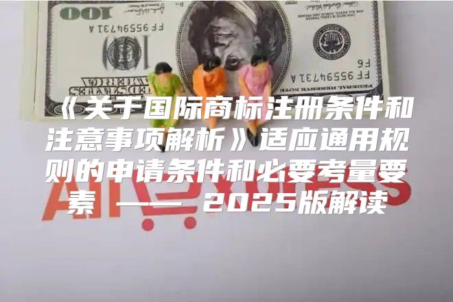 关于国际商标注册条件和注意事项解析适应通用规则的申请条件和必要考量要素——2025版解读