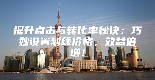 提升点击与转化率秘诀：巧妙设置划线价格，效益倍增！