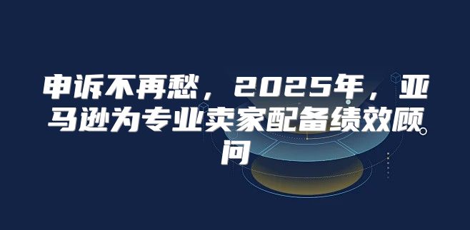 申诉不再愁，2025年，亚马逊为专业卖家配备绩效顾问