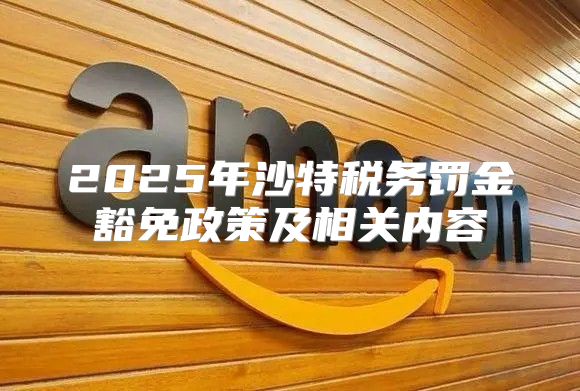 2025年沙特税务罚金豁免政策及相关内容