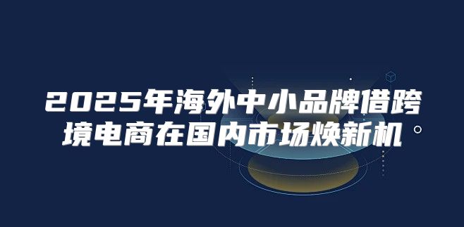 2025年海外中小品牌借跨境电商在国内市场焕新机