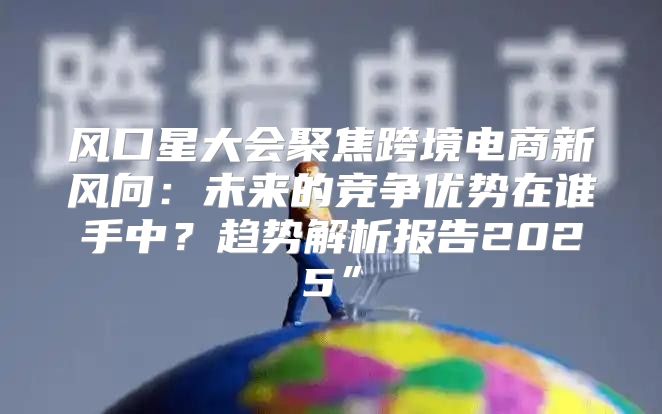 风口星大会聚焦跨境电商新风向：未来的竞争优势在谁手中？趋势解析报告2025”