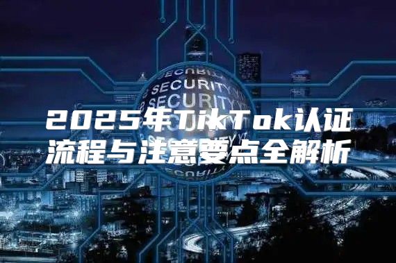 2025年TikTok认证流程与注意要点全解析