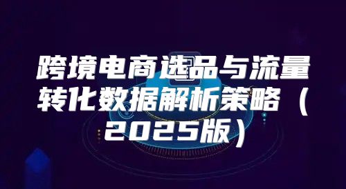 跨境电商选品与流量转化数据解析策略2025版