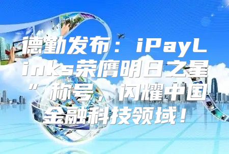 德勤发布：iPayLinks荣膺明日之星”称号，闪耀中国金融科技领域！