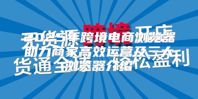 2025年跨境电商浏览器助力商家高效运营及三大浏览器介绍