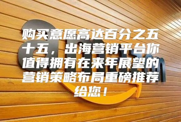 购买意愿高达百分之五十五，出海营销平台你值得拥有在来年展望的营销策略布局重磅推荐给您！