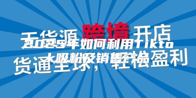 2025年如何利用Tiktok吸粉及销售产品