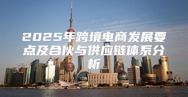 2025年跨境电商发展要点及合伙与供应链体系分析