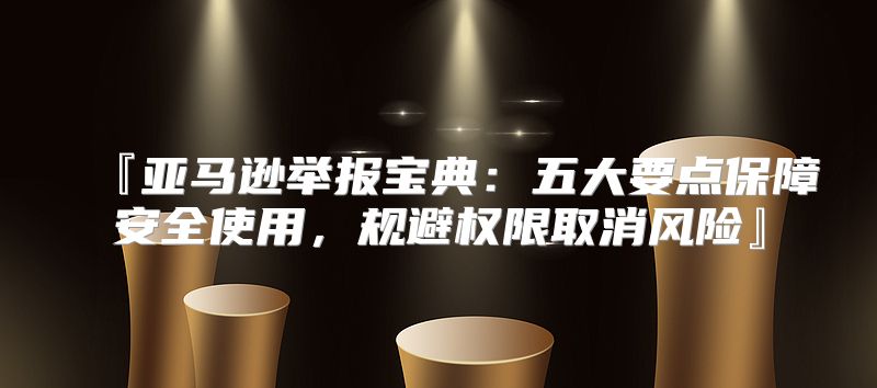 『亚马逊举报宝典：五大要点保障安全使用，规避权限取消风险』