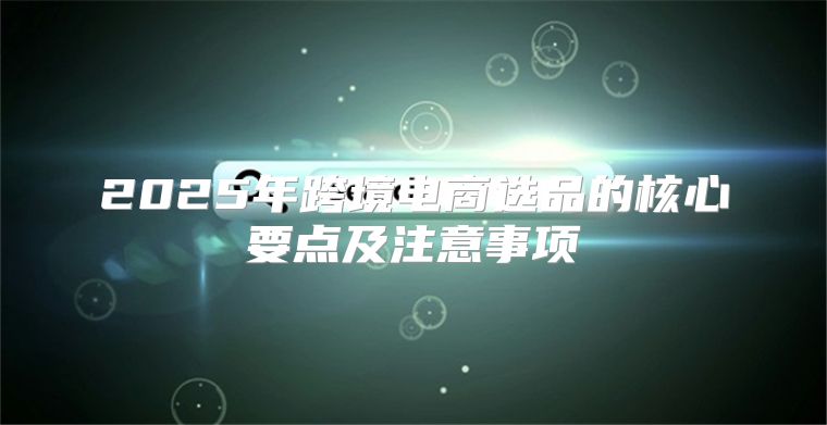 2025年跨境电商选品的核心要点及注意事项