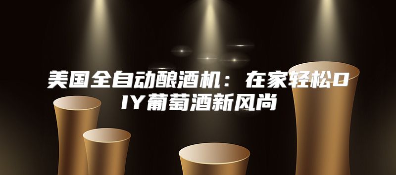 美国全自动酿酒机：在家轻松DIY葡萄酒新风尚