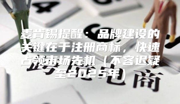 麦肯锡提醒：品牌建设的关键在于注册商标，快速占领市场先机不容迟疑至2025年