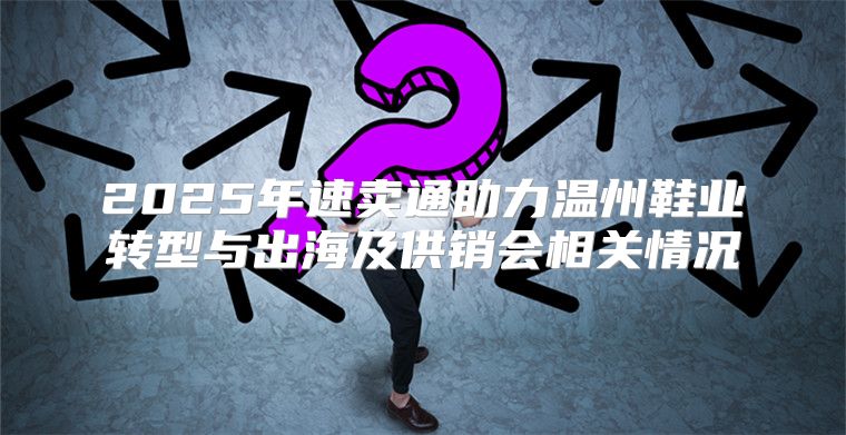 2025年速卖通助力温州鞋业转型与出海及供销会相关情况