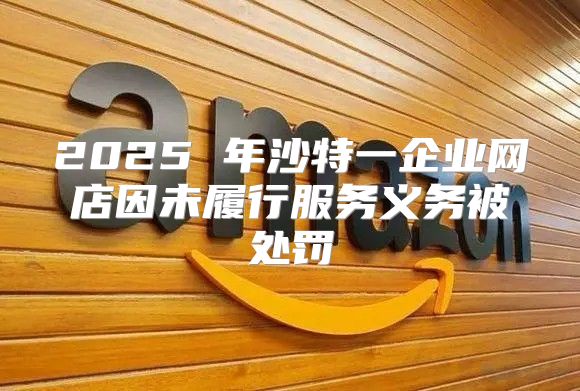 2025 年沙特一企业网店因未履行服务义务被处罚