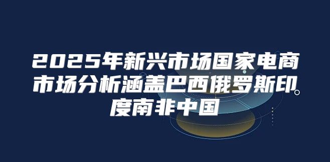 2025年新兴市场国家电商市场分析涵盖巴西俄罗斯印度南非中国