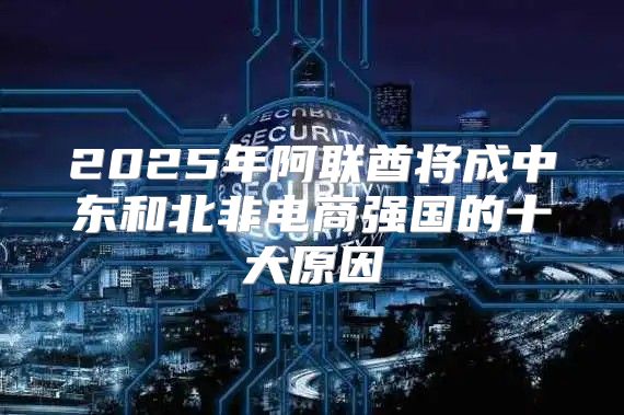 2025年阿联酋将成中东和北非电商强国的十大原因