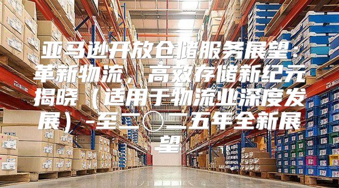 亚马逊开放仓储服务展望：革新物流，高效存储新纪元揭晓适用于物流业深度发展-至二〇二五年全新展望