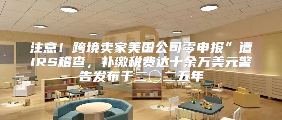 注意！跨境卖家美国公司零申报”遭IRS稽查，补缴税费达十余万美元警告发布于二〇二五年