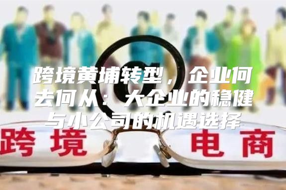 跨境黄埔转型，企业何去何从：大企业的稳健与小公司的机遇选择