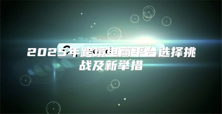 2025年跨境电商平台选择挑战及新举措