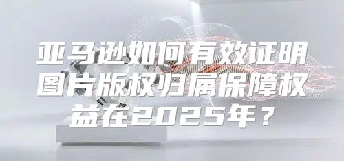 亚马逊如何有效证明图片版权归属保障权益在2025年？