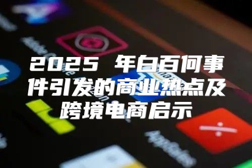 2025 年白百何事件引发的商业热点及跨境电商启示