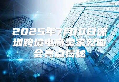 2025年7月10日深圳跨境电商卖家见面会亮点揭秘