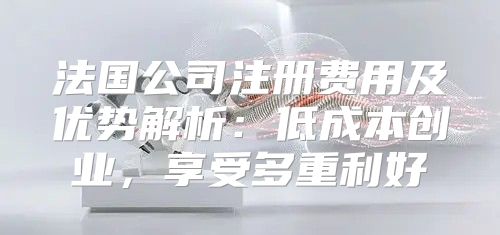 法国公司注册费用及优势解析：低成本创业，享受多重利好