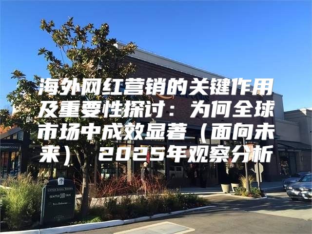 海外网红营销的关键作用及重要性探讨：为何全球市场中成效显著面向未来 2025年观察分析