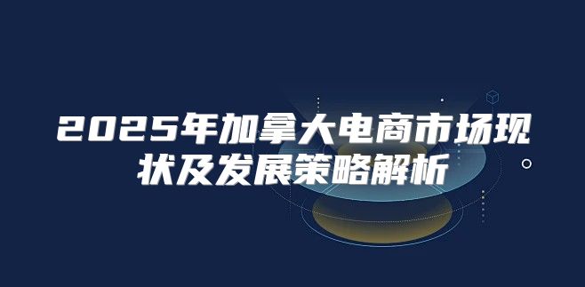 2025年加拿大电商市场现状及发展策略解析