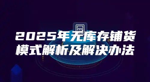 2025年无库存铺货模式解析及解决办法