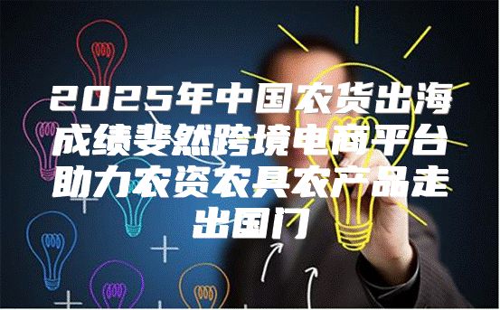 2025年中国农货出海成绩斐然跨境电商平台助力农资农具农产品走出国门