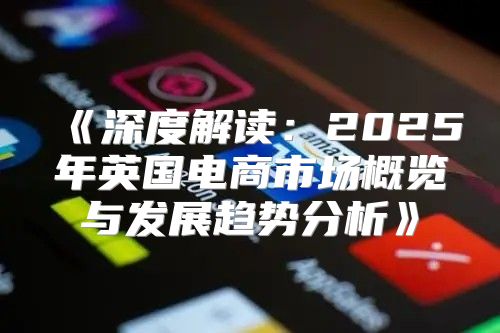 深度解读：2025年英国电商市场概览与发展趋势分析