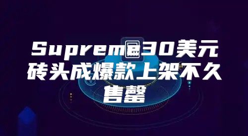 Supreme30美元砖头成爆款上架不久售罄