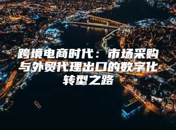 跨境电商时代：市场采购与外贸代理出口的数字化转型之路