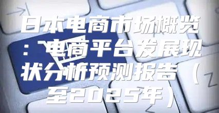 日本电商市场概览：电商平台发展现状分析预测报告至2025年