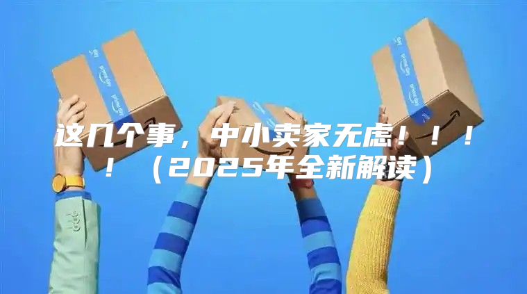 这几个事，中小卖家无虑！！！！2025年全新解读