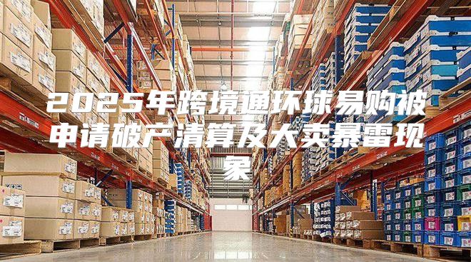 2025年跨境通环球易购被申请破产清算及大卖暴雷现象